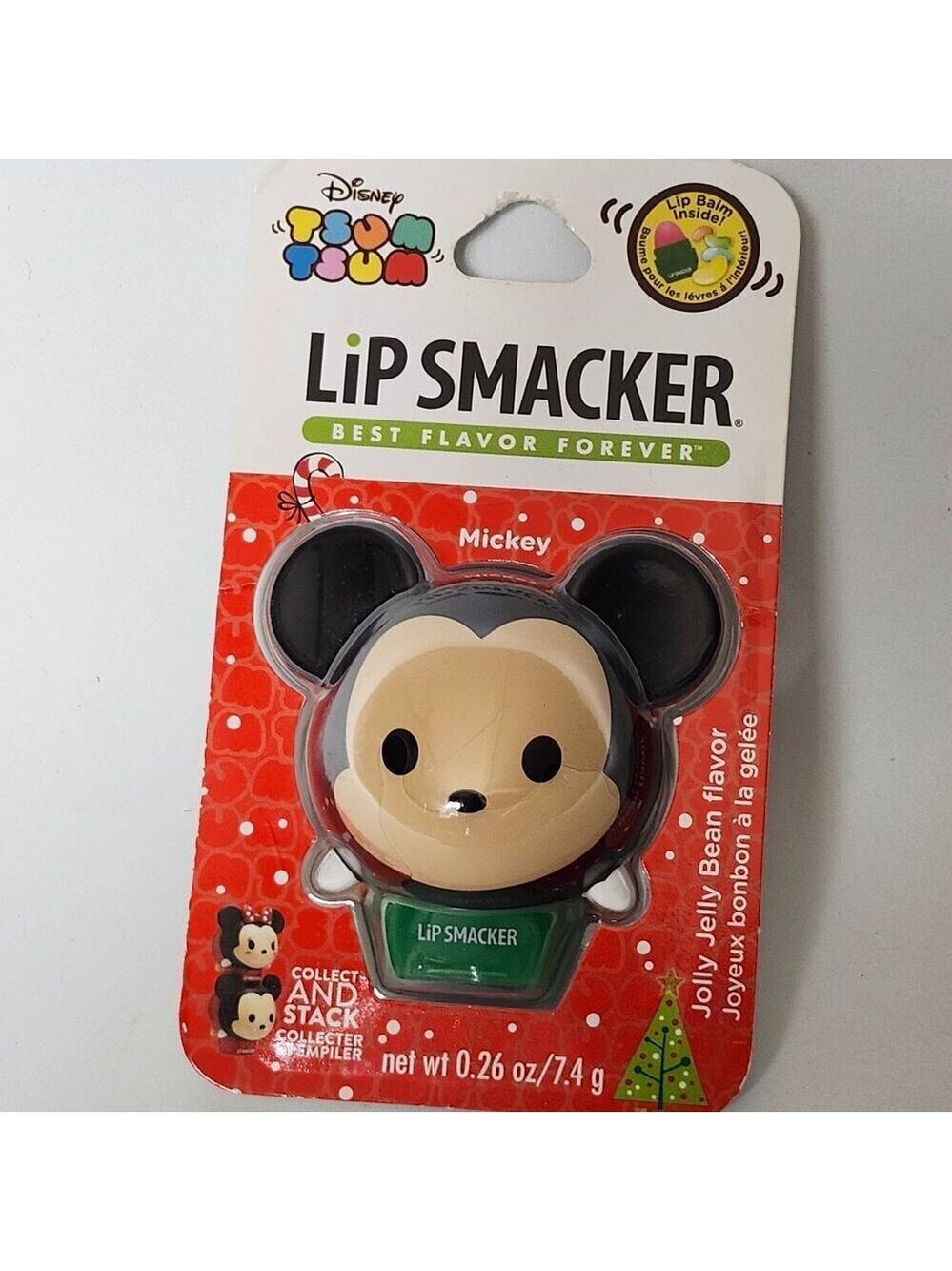 DISNEY LIP SMACKER TSUM TSUM Holiday Flavor Jolly Jelly Bean MICKEY MOUSE BNIP